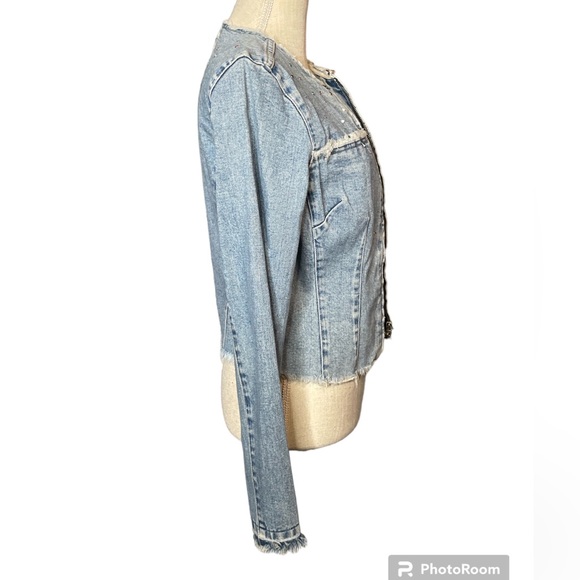 ๐HP๐Express Jeans Denim Raw Edged Jacket - Picture 3 of 10